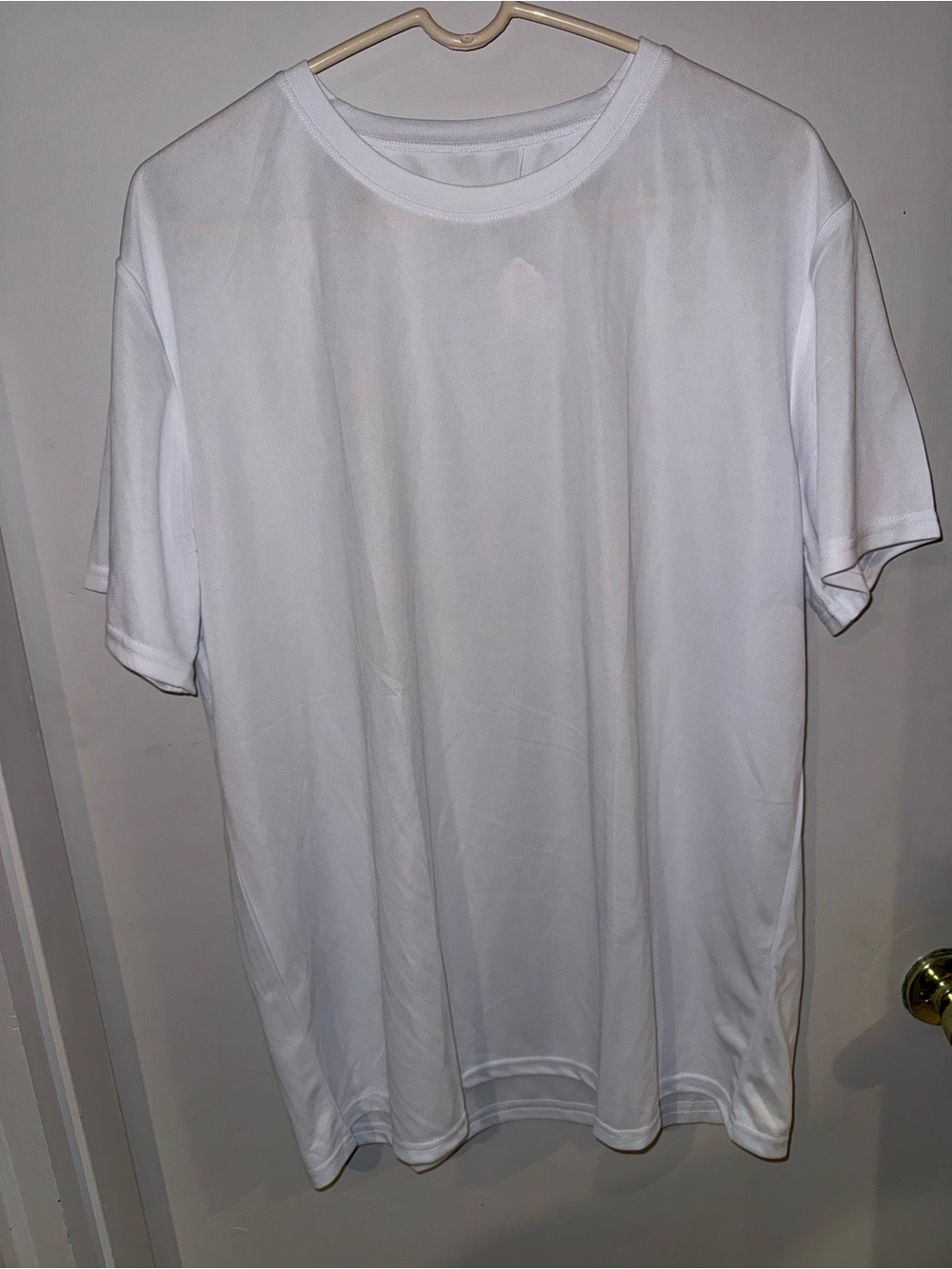 Men's White Performance Crew Neck Short Sleeve Tee